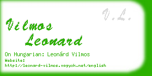vilmos leonard business card